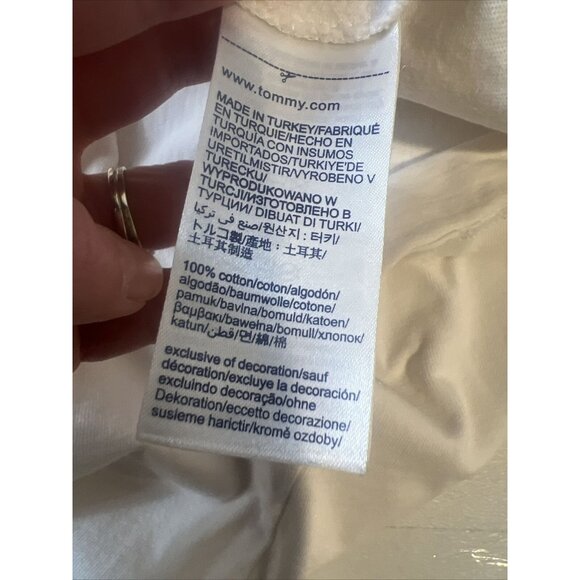 Tommy Jeans Long Sleeve Crest Logo T-Shirt White Mens Large - Picture 11 of 12